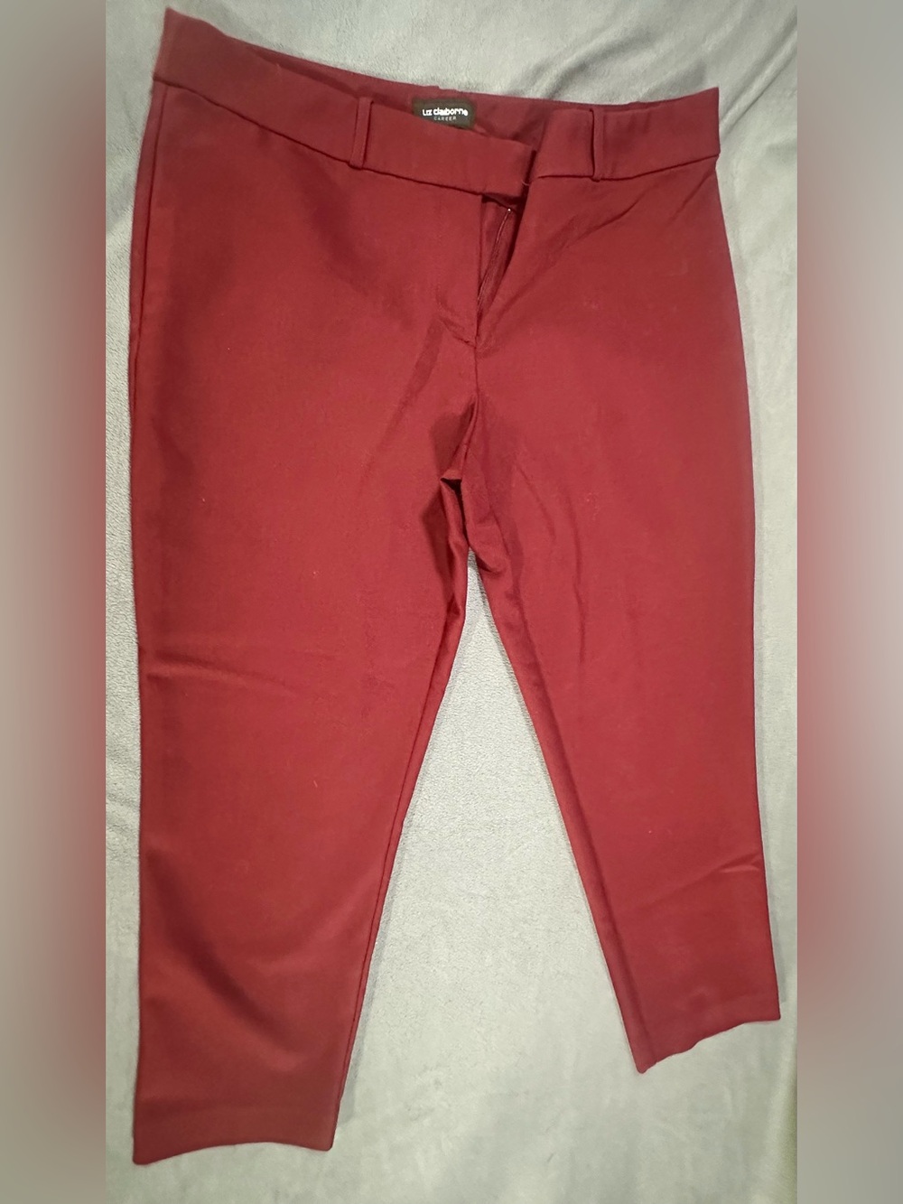 Liz Claiborne Womens Burgundy Slim Pull-On Pants
